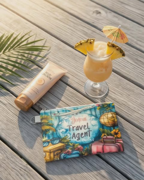 Zippered Cosmetic/Travel Bag- Cruise